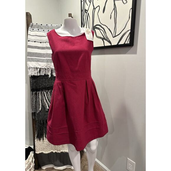 Anthropologie Tulle NEW Dress Women’s Size L Wool Blend Red Burgundy - Picture 1 of 11